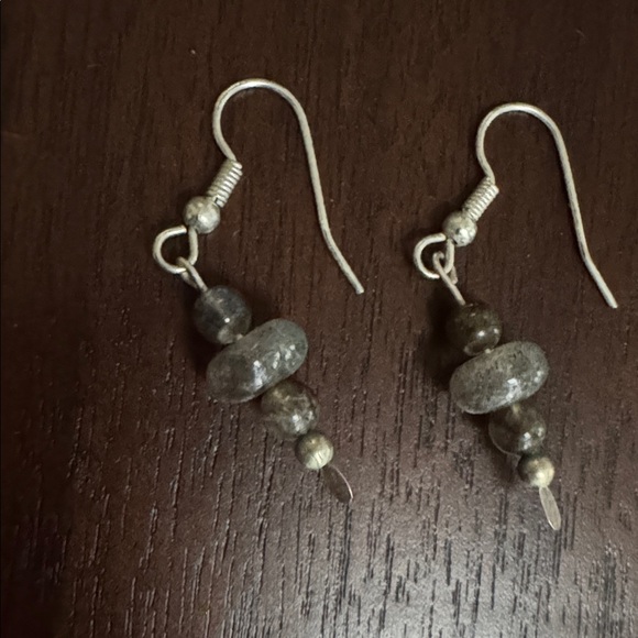 LABRADORITE EARRINGS PIERCED Artisan Jewelry Sterling Silver Natural Gemstones - Picture 6 of 11